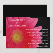 ピンクゲルベラデイジー結婚式招待状 招待状 (正面/裏面)