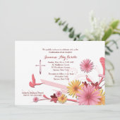 ピンクゲルベラ宗教的招待状 招待状 (スタンド正面)