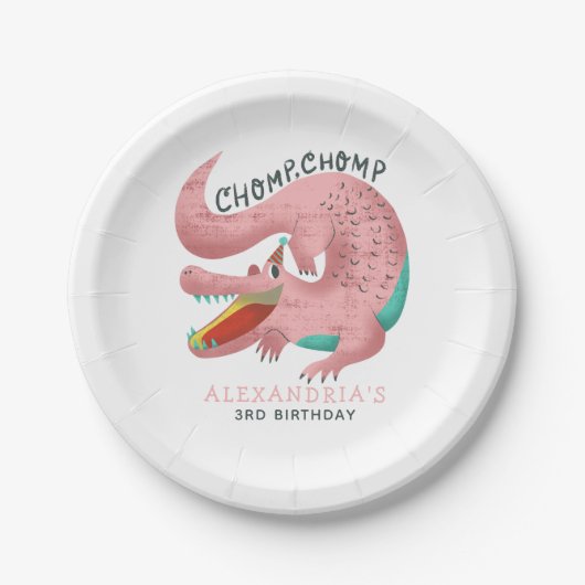 ピンクゲーターガールズバースデーパーティー ペーパープレート (正面)