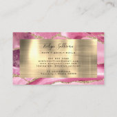 ピンクゲート及び金ゴールドフォイルの名刺 名刺 (裏面)