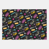 ピンクゲーマーピクセル化ギフトラッピング紙セット ラッピングペーパーシート (正面)