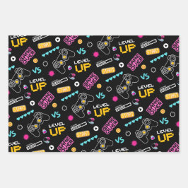 ピンクゲーマーピクセル化ギフトラッピング紙セット ラッピングペーパーシート