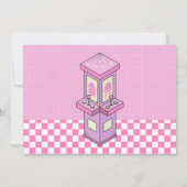 ピンクゲームプレーヤーアーケードダンスマシン赤ちゃんシャワー 招待状 (裏面)