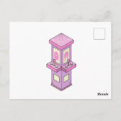 ピンクゲームプレーヤーアーケードダンスマシン ポストカード (裏面)