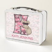 ピンクコアラとカモフラージュ文字K メタルランチボックス (裏面)