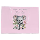 ピンクコアラガールズ誕生日抱き枕 ラージペーパーバッグ (裏面)