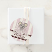 ピンクコアラガールベビーシャワー/誕生日ありがとう フェイバータグ (インサイチュ)