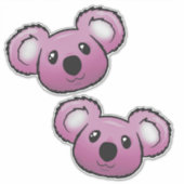 ピンクコアラスステッカー シール (正面)