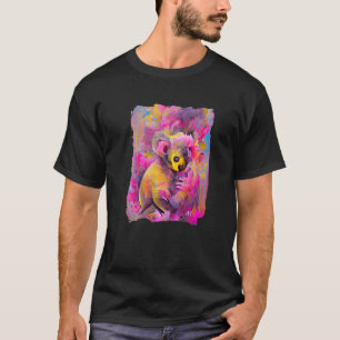 ピンクコアラベアーオーストラリアかわいい動物アイ抽象芸術 Tシャツ