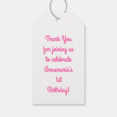 ピンクコアラベアーバースデーパーティー ギフトタグ (裏面)