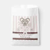 ピンクコアラベビーガールシャワー/子供の誕生日パーティー フェイバーバッグ (正面)