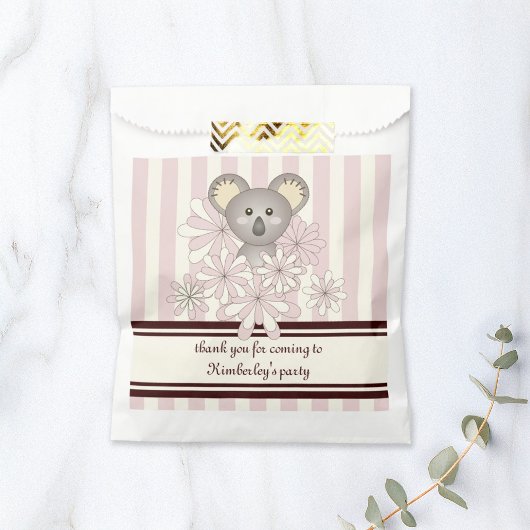 ピンクコアラベビーガールシャワー/子供の誕生日パーティー フェイバーバッグ