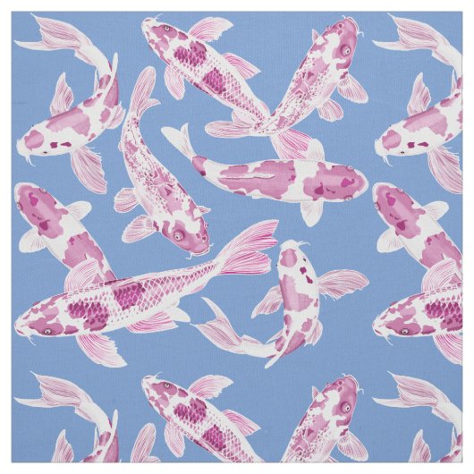 ピンクコイ魚 ファブリック (見本)