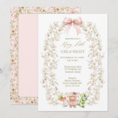 ピンクコガーリーケットガールズナイトホリデーパーティー 招待状 (正面/裏面)