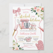 ピンクコクットストックザキッチンブライダルシャワー 招待状 (正面)