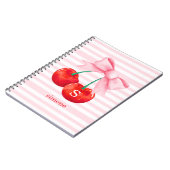 ピンクコケかわいらしットさくらんぼ ノートブック (左側)