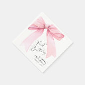 ピンクコケエレガントケットボウファースト誕生日ガール スタンダードカクテルナプキン (角)