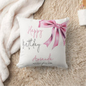 ピンクコケエレガントットボウスウィート16誕生日 クッション (ブランケット)