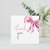 ピンクコケエレガントットボウスウィート16誕生日 サンキューカード (スタンド正面)