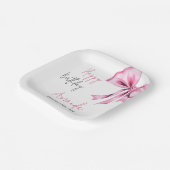 ピンクコケエレガントットボウスウィート16誕生日 ペーパープレート (傾斜あり)