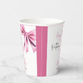 ピンクコケエレガントットボウスウィート16誕生日 紙コップ (右)