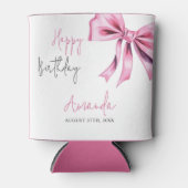 ピンクコケエレガントットボウスウィート16誕生日 缶クーラー (正面)