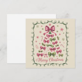 ピンクコケッタクリスマスツリー ガーリートレンディ Xmas シーズンカード (正面/裏面)