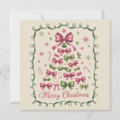 ピンクコケッタクリスマスツリー ガーリートレンディ Xmas シーズンカード (正面)