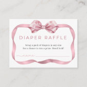 ピンクコケットおむつラッフルカードエレガント – ボウバブ エンクロージャーカード (正面)