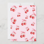 ピンクコケットさくらんぼオントップ誕生日招待状 招待状 (裏面)