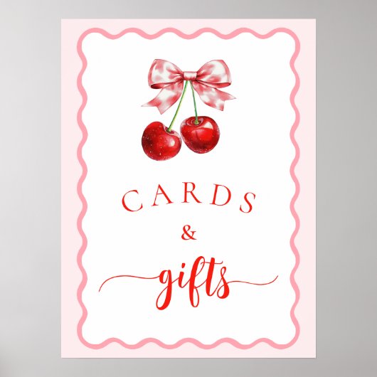 ピンクコケットさくらんぼカード&ギフト ポスター (正面)