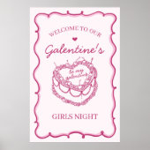 ピンクコケットさくらんぼケーキガレンティンズパーティーへようこそ ポスター (正面)