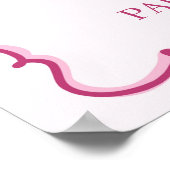 ピンクコケットさくらんぼケーキバレンタインパーティー歓迎 ポスター (角)