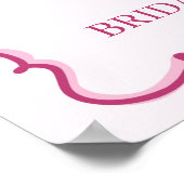 ピンクコケットさくらんぼケーキブライダルシャワー歓迎 ポスター (角)