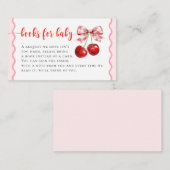 ピンクコケットさくらんぼベビーシャワーベビー本 エンクロージャーカード (正面/裏面)