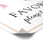 ピンクコケットの弓の好意サイン ポスター (角)