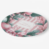 ピンクコケットクリスマス ペーパープレート (アングル)