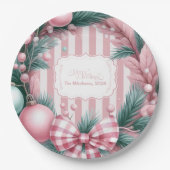 ピンクコケットクリスマス ペーパープレート (正面)