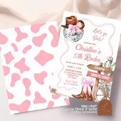 ピンクコケットディスコレッツゴー女性のカーボーイ誕生日 招待状