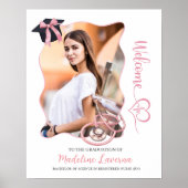 ピンクコケットナース卒業写真ウェルカムサイン ポスター (正面)