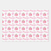 ピンクコケットバルーンガール誕生日 ラッピングペーパーシート (正面)