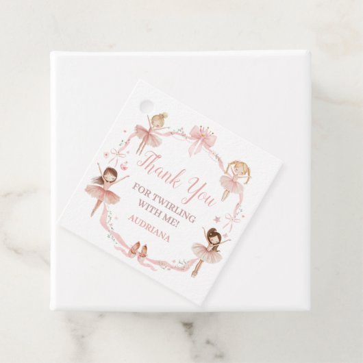 ピンクコケットバレリーナバースデーパーティースクエア フェイバータグ (インサイチュ)