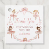 ピンクコケットバレリーナバースデーパーティースクエア フェイバータグ (正面)