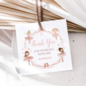 ピンクコケットバレリーナバースデーパーティースクエア フェイバータグ