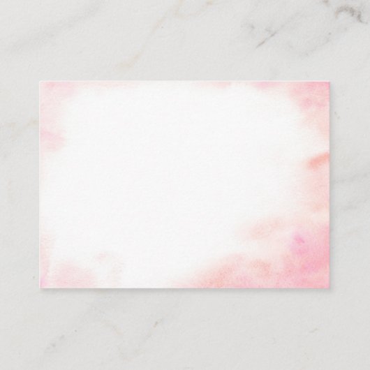 ピンクコケットバレリーナベビーシャワーおむつラッフル エンクロージャーカード (裏面)