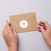 ピンクコケットパーソナライズされた卒業 ラウンドシール