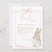 ピンクコケットピーターザラビットファースト誕生日 サンキューカード (正面)