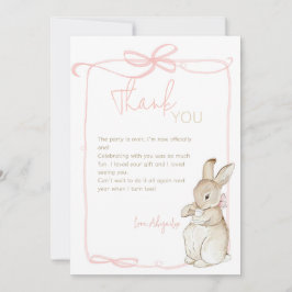 ピンクコケットピーターザラビットファースト誕生日 サンキューカード