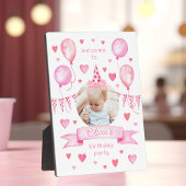 ピンクコケットフォトハットバースデーパーティーへようこそ フォトプラーク