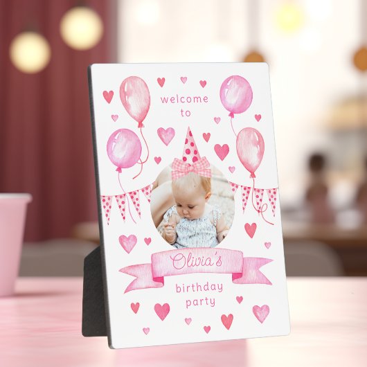 ピンクコケットフォトハットバースデーパーティーへようこそ フォトプラーク